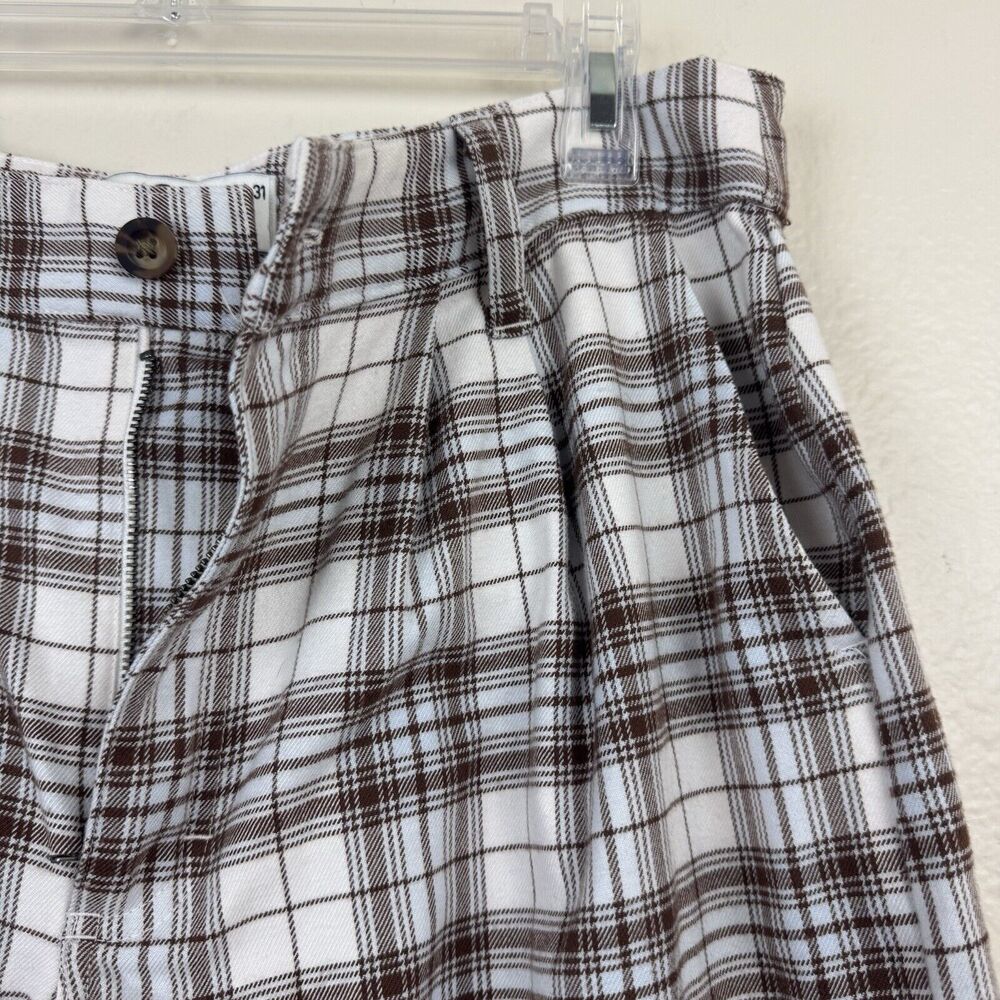 Hollister Ultra High Rise Vintage Baggy Pants Plaid Flannel Brown 13S W31 - Picture 4 of 16